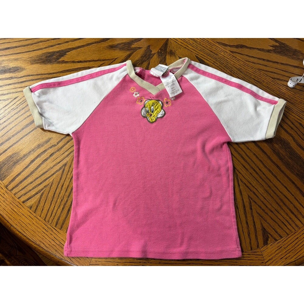Vintage Looney Tunes Pink Girls Tweety Bird Tshirt 10/12